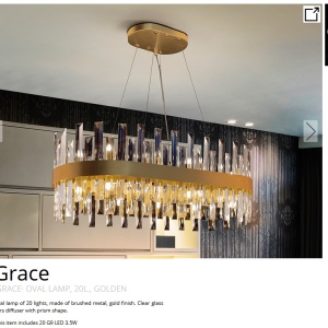 Lustra ovala suspendata eleganta design modern Grace 20L 202187 universul-luminii.ro