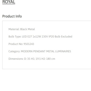 Lustra/Pendul design modern ROYAL negru 138647 universul-luminii.ro
