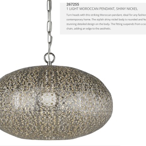 Lustra / Pendul design rustic Moroccan nickel 2672SS SRT - Img 6