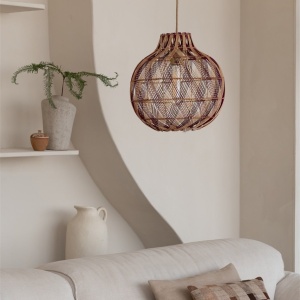 Lustra/Pendul Eco, Bambus, Mendoza natural/maro, S 243497 universul-luminii.ro