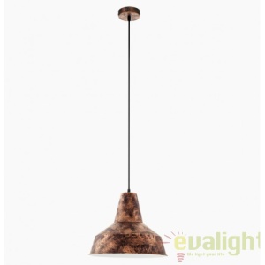 Lustra, Pendul Industrial Style, finisaj cupru-antic, diam.35cm, SOMERTON 49388 EL 63707 universul-luminii.ro