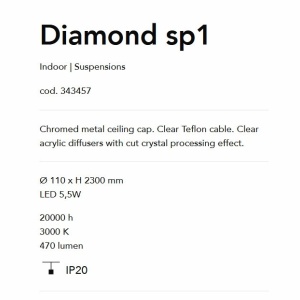 Lustra, Pendul LED design modern Diamond SP1 - Img 2