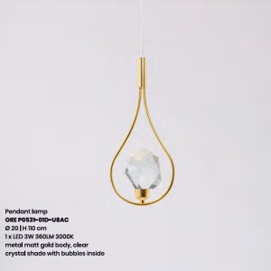 Lustra, Pendul LED design modern ORE auriu - Img 4