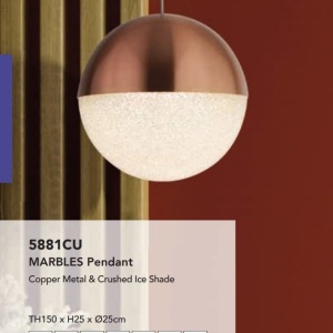 Lustra, Pendul LED Marbles cupru 222887 universul-luminii.ro