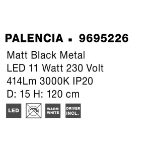 Lustra / Pendul LED modern design minimalist PALENCIA negru 203947 universul-luminii.ro