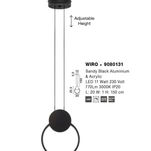 Lustra/Pendul LED stil minimalist WIRO 137627 universul-luminii.ro