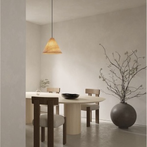 Lustra/Pendul lemn natural, ELYSIAN, D 30cm 167237 universul-luminii.ro