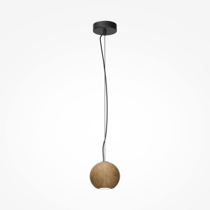 Lustra, Pendul minimalist sfera lemn natur Texture - Img 4