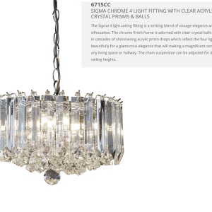 Lustra / Pendul modern design elegant Sigma 4L 6715CC SRT - Img 5