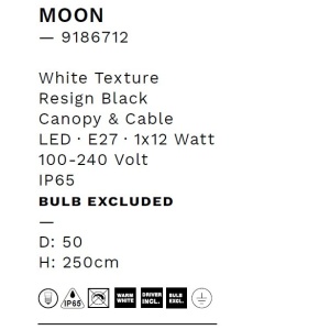 Lustra/Pendul modern iluminat exterior decorativ IP65 MOON D-50cm 238367 universul-luminii.ro