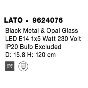 Lustra, Pendul modern Lato negru 15,8cm 104417 universul-luminii.ro