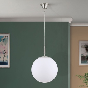 Lustra, Pendul realizat manual ARTDESIGN 30cm, crom satinat/ alb opac 241567 universul-luminii.ro