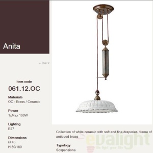 Lustra, Pendul rustic fabricat manual diametru 43cm Anita 061.12.OC - Img 3