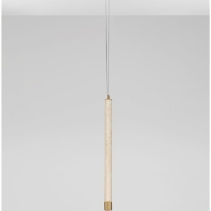 Lustra, Pendul tubular din travertin Muse metal auriu - Img 8