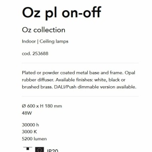 Lustra / Plafoniera LED design modern circular OZ PL ON-OFF BIANCO 93287 universul-luminii.ro