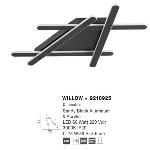 Lustra/Plafoniera LED design modern WILLOW Black 121877 universul-luminii.ro