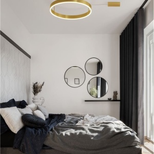 Lustra/Plafoniera LED dimabila design circular MOTIF bronz 60cm 121607 universul-luminii.ro