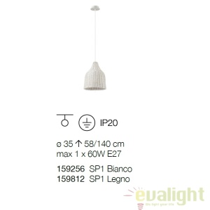 Lustra rachita design natural HAUNT SP1 alb 159256 57007 universul-luminii.ro