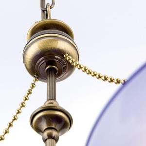 Lustra realizata manual design rustic ARTDESIGN, patina/ albastru-cobalt - Img 4