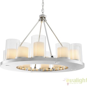 Lustra realizata manual, finisaj otel inoxidabil, telecomanda, Summit 90cm 111305 HZ 63627 universul-luminii.ro