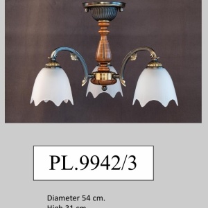 Lustra rustica aplicata cu 3 brate design italian 9942 - Img 2