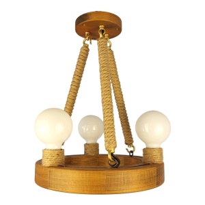 Lustra rustica fabricata manual din lemn EVIA 3L 151257 universul-luminii.ro