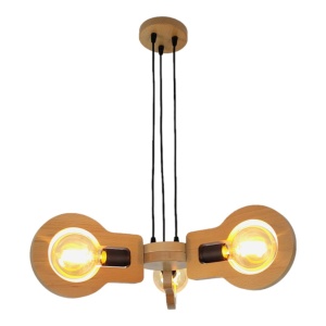 Lustra rustica fabricata manual din lemn YOKO 3L 231727 universul-luminii.ro