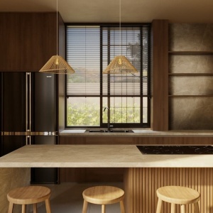 Lustra stil modern natural Amalfi I natur 160677 universul-luminii.ro