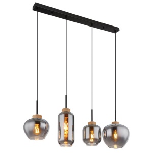 Lustra suspendata 4L design modern MATT negru - Img 1