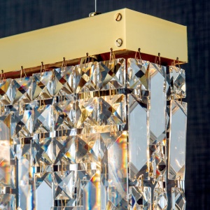 Lustra suspendata cristal Asfour design modern de lux Ring 50cm gold plated 160557 universul-luminii.ro