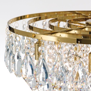 Lustra suspendata cristal K9 design elegant CELESTE D-45 auriu 234757 universul-luminii.ro