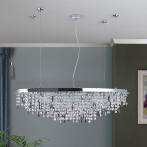 Lustra suspendata cristal K9 design elegant de lux CRYSTALRIVER crom 156547 universul-luminii.ro