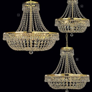 Lustra suspendata cristal Schöler design de lux Sheraton 55cm, 24K gold plated 49337 universul-luminii.ro
