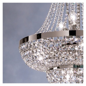 Lustra suspendata cristal Schöler design de lux Sheraton 70cm, chrome 96457 universul-luminii.ro
