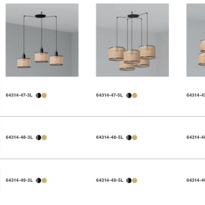 Lustra suspendata cu 5 pendule design natural MAMBO 21cm negru/ratan 102767 universul-luminii.ro