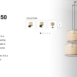 Lustra suspendata cu 7 pendule design natural MAMBO 45cm negru/ratan 102807 universul-luminii.ro