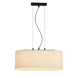 Lustra suspendata cu abajur oval in Hessian