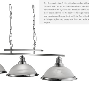 Lustra suspendata design clasic Bistro 3L argintiu satin 2683-3SS SRT - Img 4