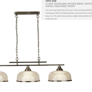 Lustra suspendata design clasic Bistro II 3L alama antique 3593-3AB SRT 185047 universul-luminii.ro