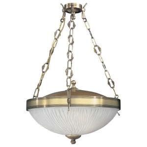 Lustra suspendata design clasic din alama si sticla 5600 102507 universul-luminii.ro