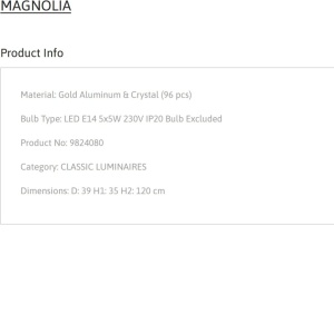 Lustra suspendata design elegant MAGNOLIA aurie - Img 4