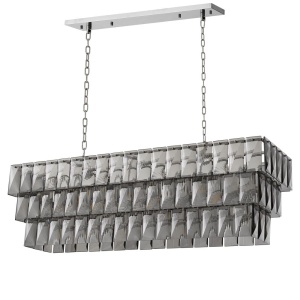 Lustra suspendata design LUX Amazone Rectangular, nickel/ sticla fumurie 115383 HZ 98027 universul-luminii.ro