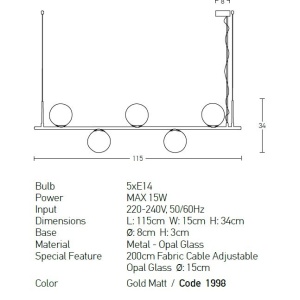Lustra suspendata design modern Cingea auriu mat 65017 universul-luminii.ro