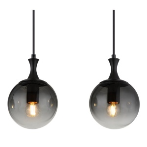 Lustra suspendata design modern DALTON 4L negru/fumuriu - Img 6