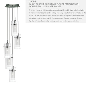 Lustra suspendata design modern Duo 5L crom 2305-5 SRT - Img 6