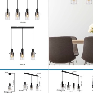 Lustra suspendata design modern FLORENTINA 4L - Img 6
