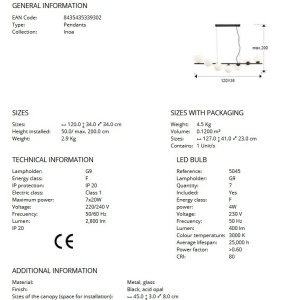 Lustra suspendata design modern Inoa negru/alb - Img 6