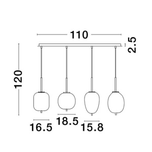 Lustra suspendata design modern LATO 4L - Img 6