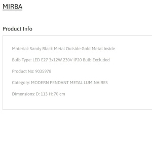 Lustra suspendata design modern MIRBA 138627 universul-luminii.ro