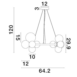 Lustra suspendata design modern ODILLIA 11L 122017 universul-luminii.ro